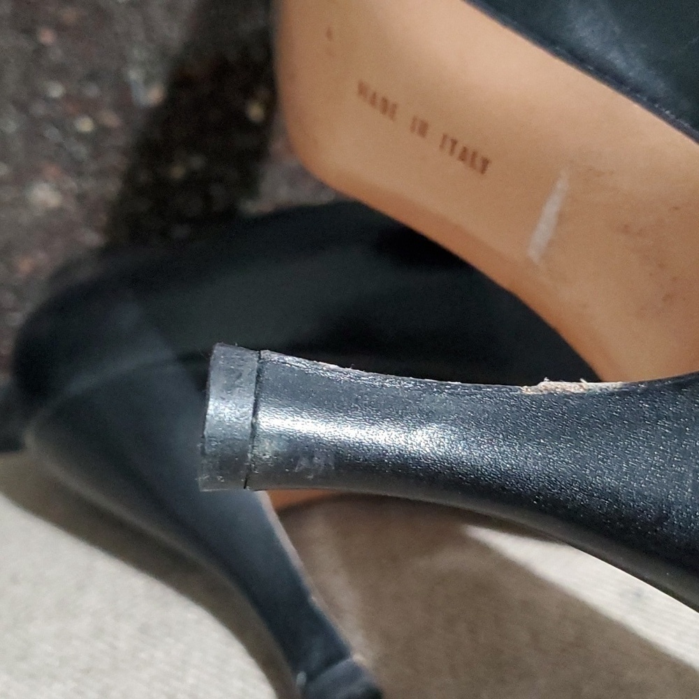 SALVATORE FERRAGAMO BLACK HEELS GOLD GANCINI HORSE BIT LEATHER OLD MONEY LUXURY - Picture 12 of 12